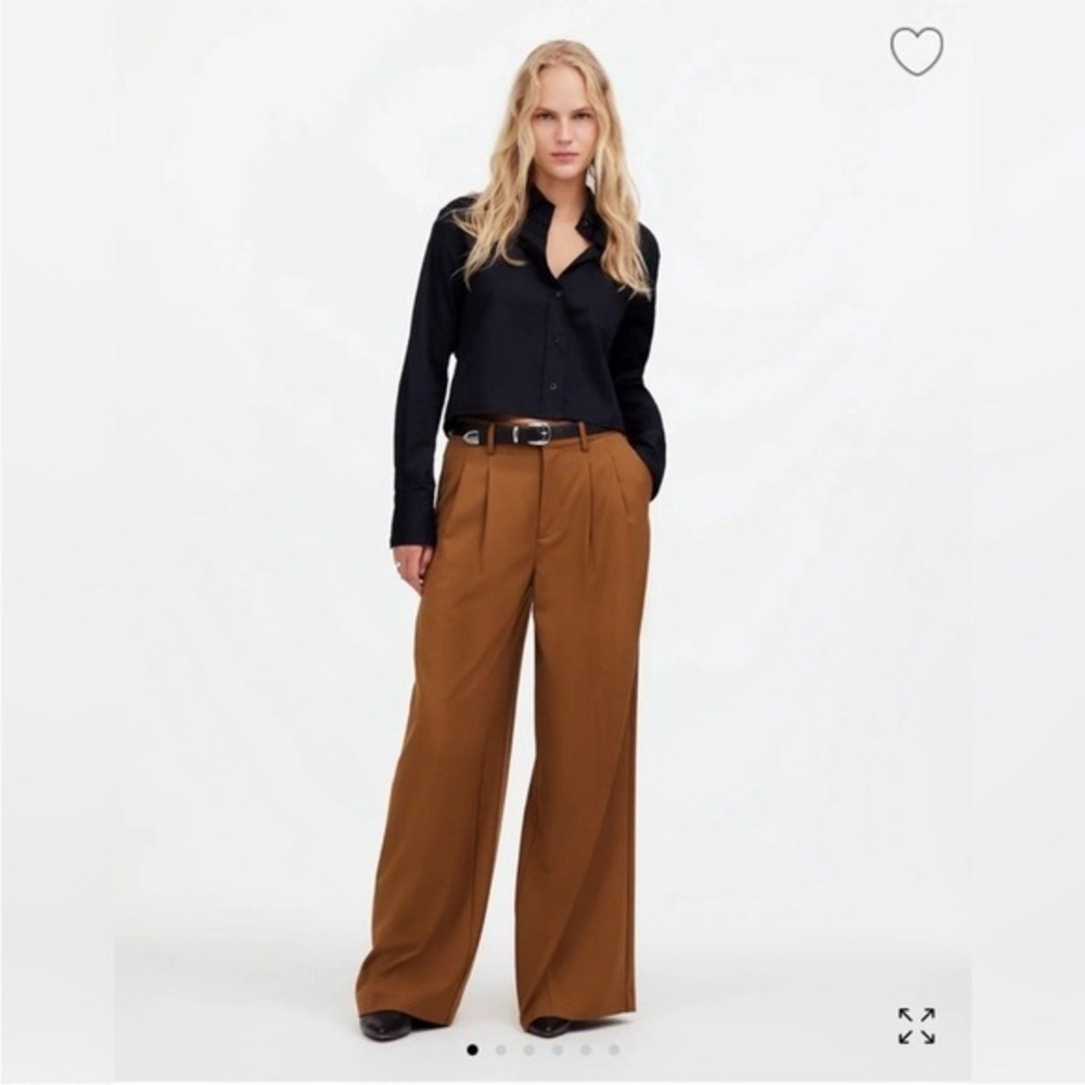 Madewell Wide Leg Pants in Brown with Black Top Styling